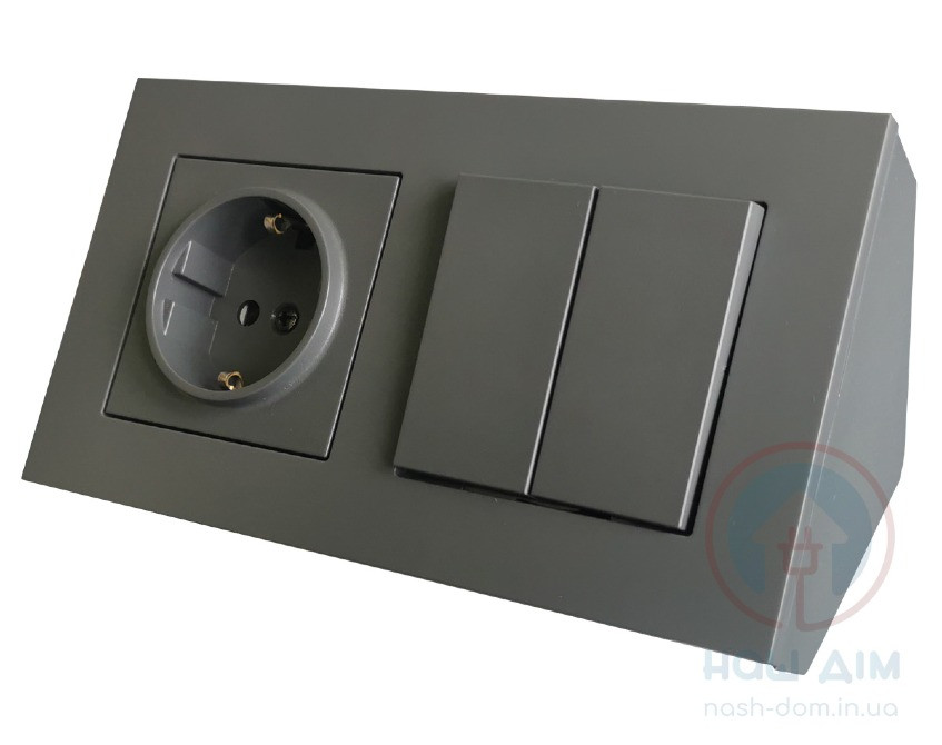 Угловой блок розеток Simon 55 CornerBox 220 + выключатель двухклавишный Київ - зображення 2