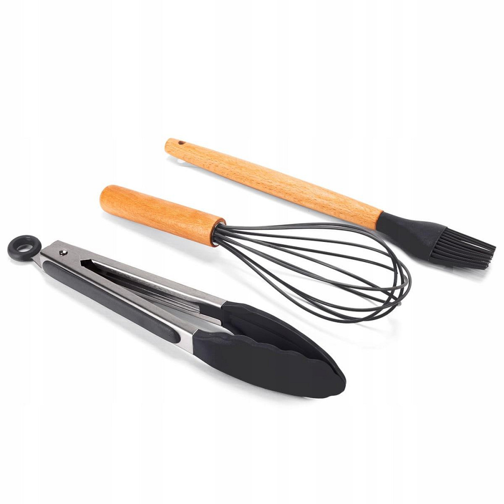 Набор силиконовых кухонных принадлежностей Kamille 8 предметов черный Одеса - зображення 8