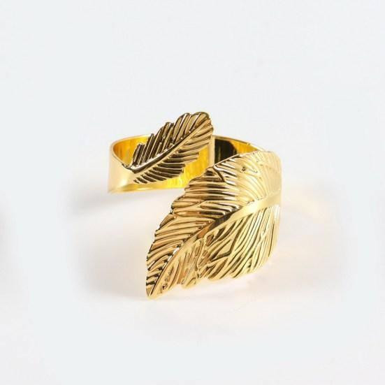 Набор колец для салфеток Leeseph Листья Gold 6 шт Одесса - изображение 12
