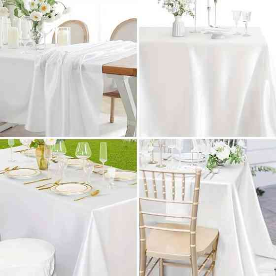 Скатерть банкетная праздничная Leeseph 240х400см белая Одеса