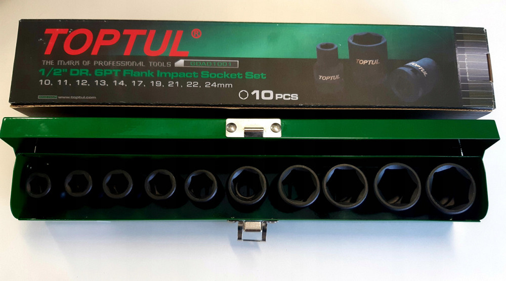 Набор ударных головок TOPTUL 1/2" 10-24мм 10ед. GDAD1001 Харків - зображення 9