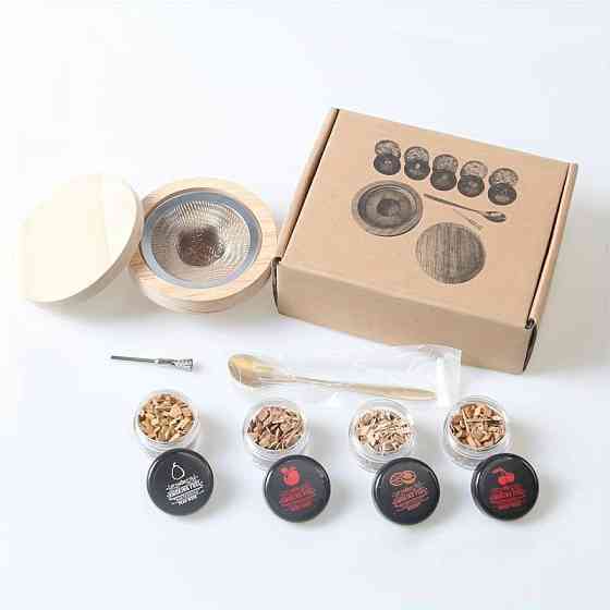 Смокер для копчения виски и коктейлей Leeseph в коробке со щепой Mv073 Одесса