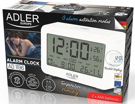 Термогигрометр Adler AD 1196 white 15х17х23 см белый Київ - зображення 6