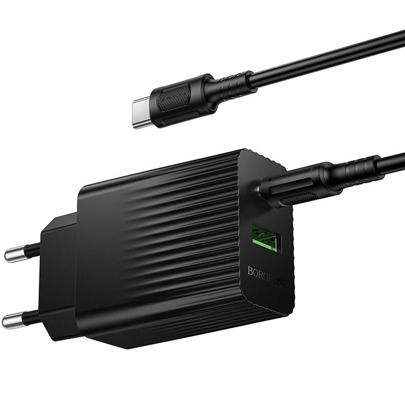 СЗУ Borofone BAS76A Source PD30W+QC3.0 (1USB-A/1C) + кабель Type-C to Type-C Херсон - изображение 4