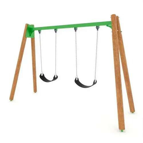 Гойдалка подвійна дитяча дерев'яна підвісна Київ - зображення 1