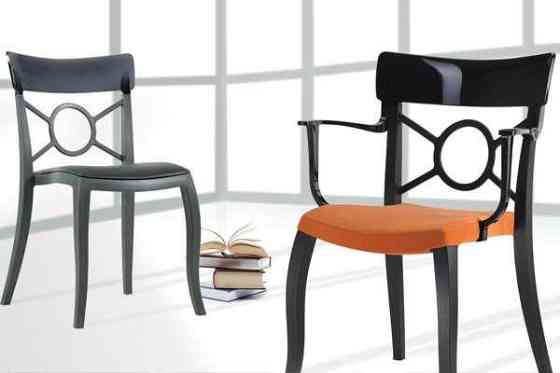 Стул Papatya Opera-S сиденье белое, верх прозрачно-дымчатый Киев