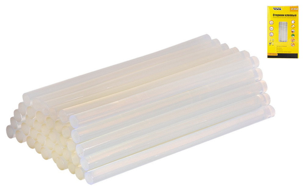 Стержни клеевые MASTERTOOL 7.2х200 мм 1 кг коробка прозрачные 42-0150 Харьков - изображение 1