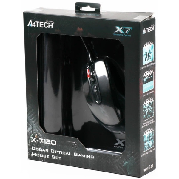 A4-tech Комплект A4Tech X-710BK USB Black + A4Tech X7-200MP Black Харків - зображення 3