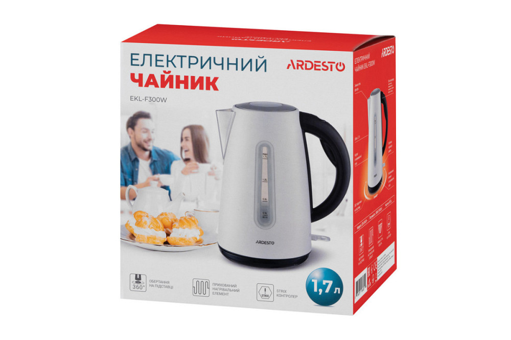Электрочайник Ardesto EKL-F300W 1.7 л белый Київ - зображення 5