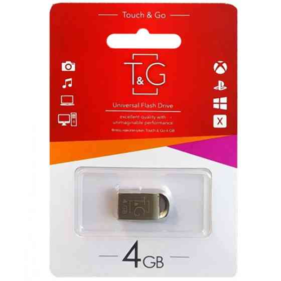 Флеш пам'ять T&G Short 107 4Gb Metal Silver Харків