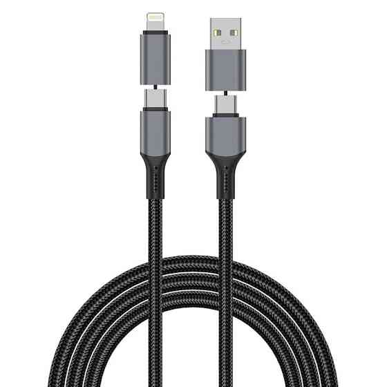 Дата кабель WIWU Wi-C085 Raptor Pro 2in2 USB-A + USB-C/Type-C to Lightning (1m) Херсон
