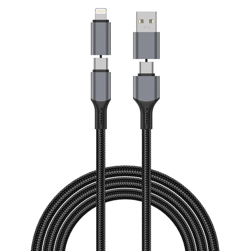 Дата кабель WIWU Wi-C085 Raptor Pro 2in2 USB-A + USB-C/Type-C to Lightning (1m) Херсон - изображение 1