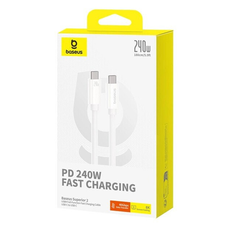 Дата кабель Baseus Superior 2 USB4 Full-Function Type-C to Type-C 240W (1.8m) (P10365200211-05) Херсон - изображение 5