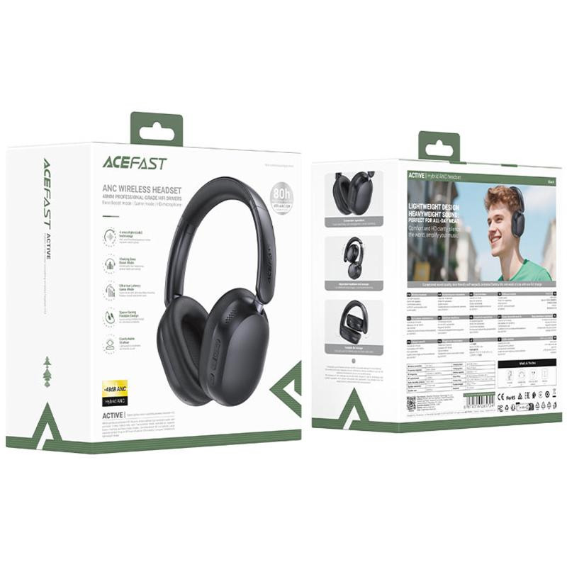 Накладные беспроводные наушники Acefast H12 ANC Херсон - зображення 3