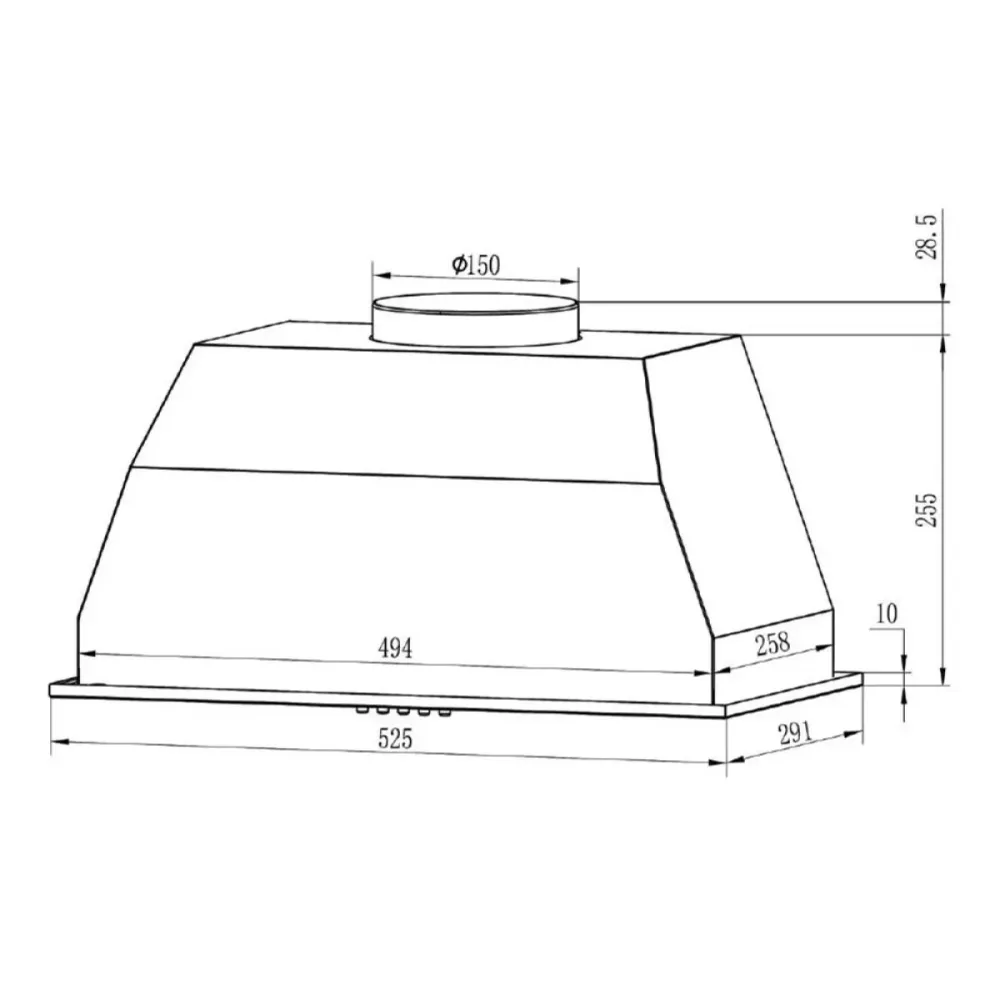 Вытяжка встраиваемая кухонная GRUNHELM GVC 020 B (650 м3/ч, черная) 128653 Киев - изображение 4
