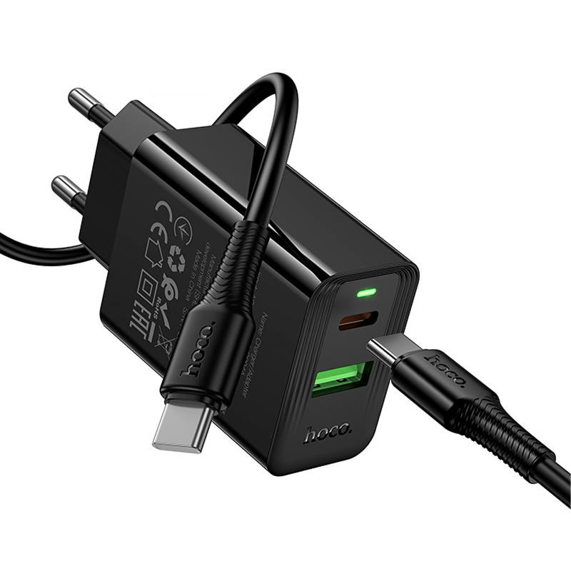 СЗУ Hoco CS94A Leader PD20W+QC3.0 (1USB-A/1C) + кабель Type-C to Type-C Херсон - зображення 4