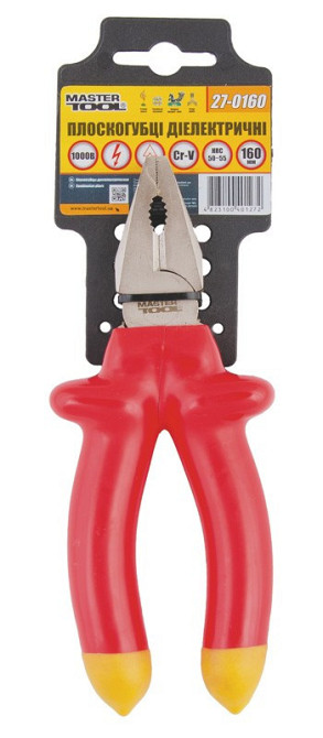 Плоскогубцы диэлектрические MASTERTOOL 160 мм CrV6150/HRC 50~55 27-0160 Харків - зображення 2