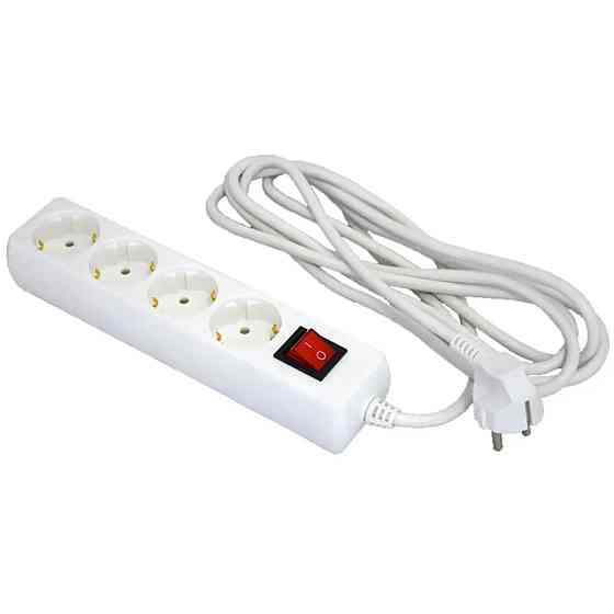 Удлинитель сетевой кассетный на 4 розетки Grunhelm GS4W3M 3 м белый Київ