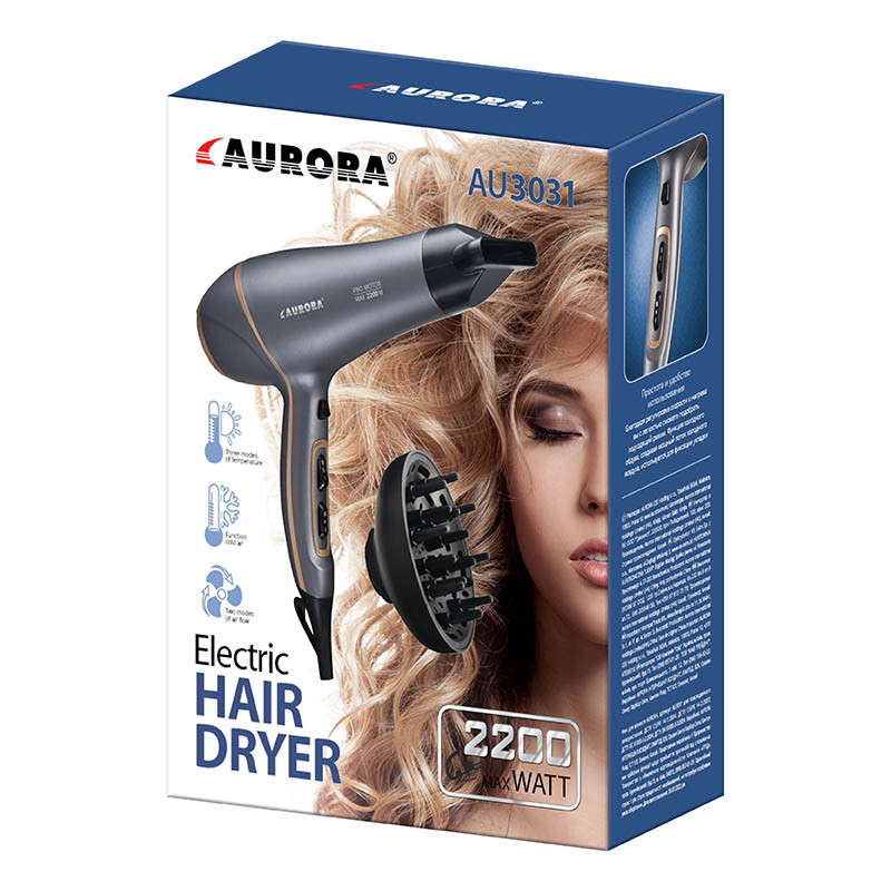 Фен Aurora 3031AU 2200 Вт серый Київ - зображення 3