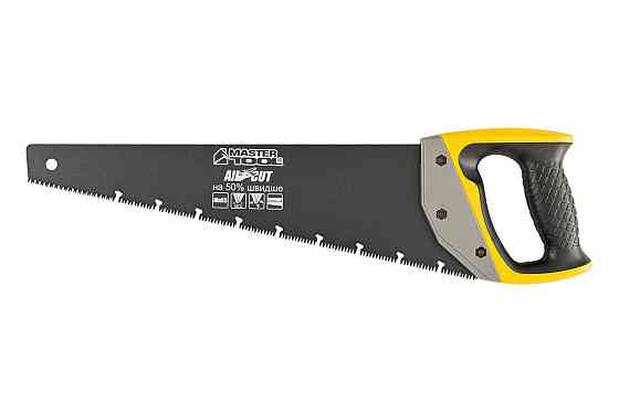 Ножовка столярная MASTERTOOL BLACK ALLIGATOR 400 мм 9TPI MAX CUT закаленный зуб 3-D заточка тефлонов Харьков