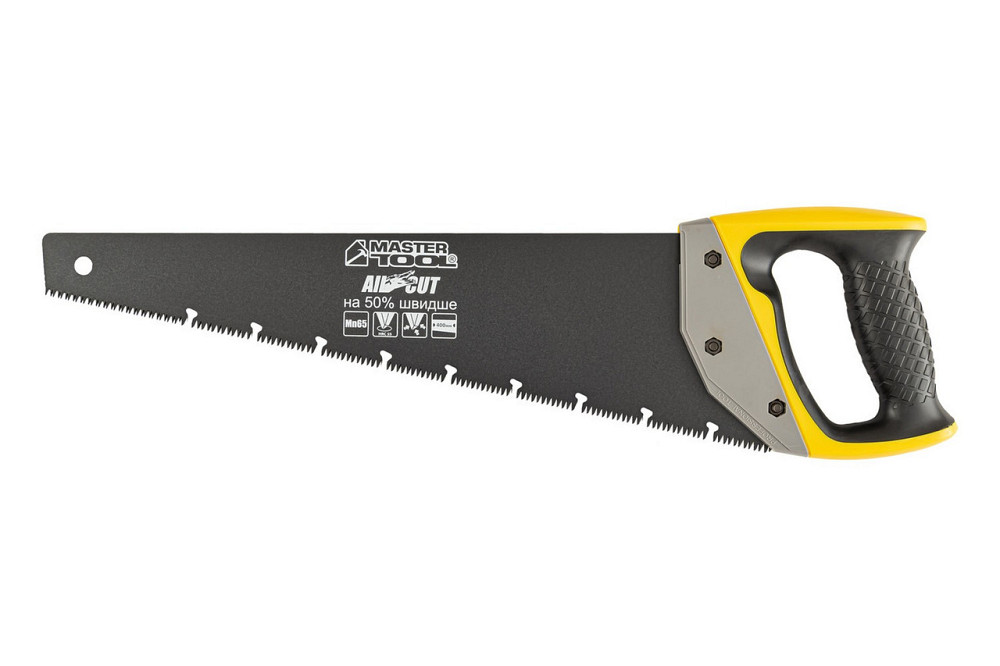 Ножовка столярная MASTERTOOL BLACK ALLIGATOR 400 мм 9TPI MAX CUT закаленный зуб 3-D заточка тефлонов Харьков - изображение 1