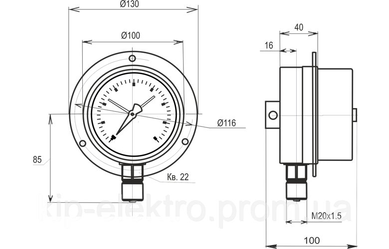 Манометр электроконтактный МТ-3С от 0 до 4 МПа (40 кгс/см2) - аналог ДМ2010СгУ2, ДМ2010-У2, ДМ2010ф, Київ - зображення 5