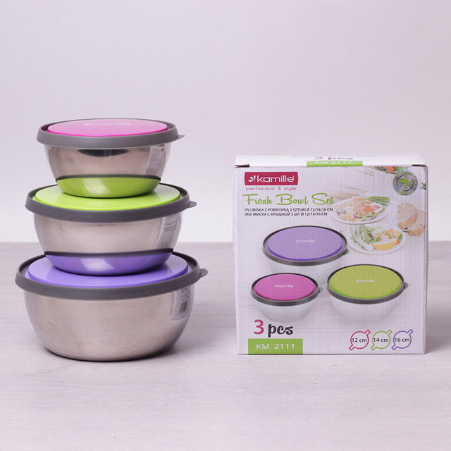 Набор емкостей для хранения продуктов Kamille 3 шт KM 2111 Одесса - изображение 3