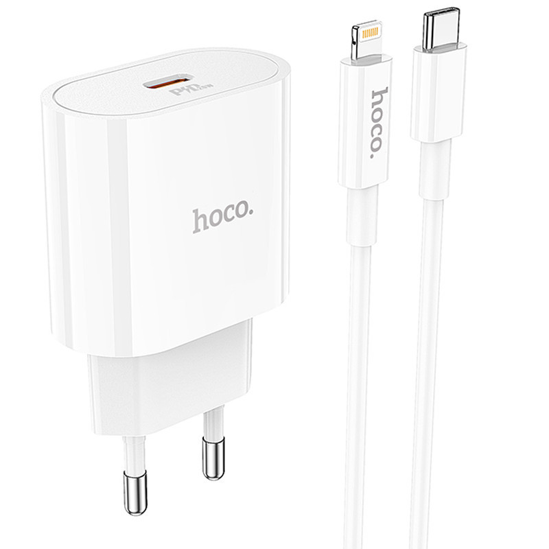 СЗУ Hoco C94A Metro PD20W (1USB-C) + кабель Type-C to Lightning Херсон - зображення 1