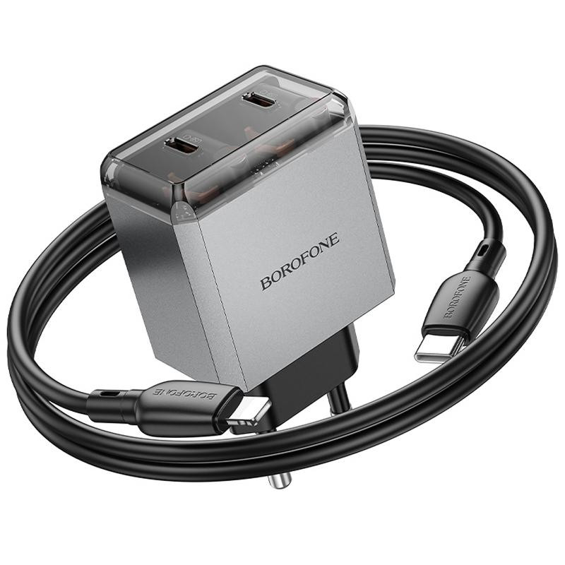СЗУ Borofone BN21 Lena PD40W+QC3.0 (2USB-C) + кабель Type-C to Lightning Херсон - изображение 6