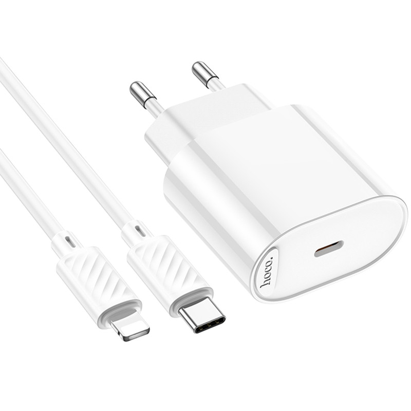 СЗУ Hoco C109A Fighter PD20W+QC3.0 (1USB-A/1C) + кабель Type-C to Lightning Херсон - зображення 4