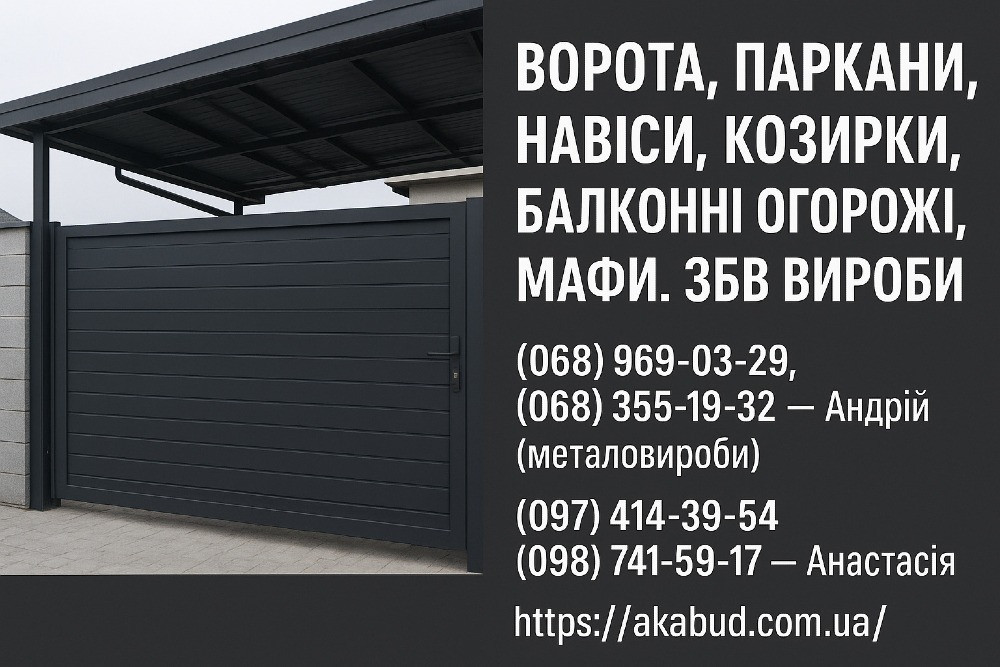 Заборы, ворота, навесы, козырьки, балконные ограждения, ЖБИ изделия Кривий Ріг - зображення 1