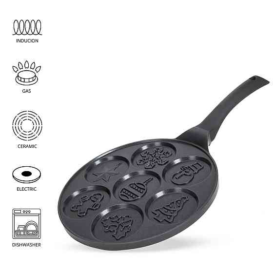 Сковорода для блинов и панкейков Kamille Christmas Pancake 26см Одеса