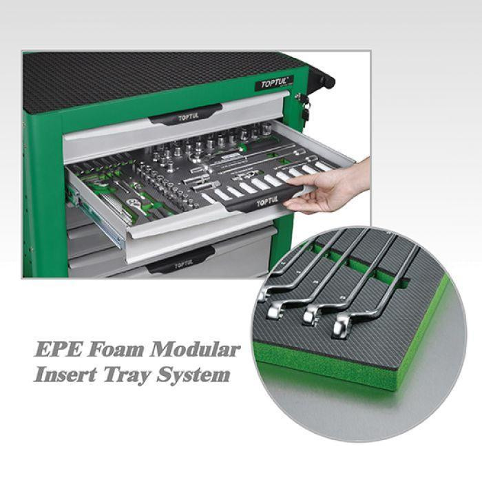 Тележка с инструментом для автосервиса TOPTUL (Pro-Plus) 7 секций 261ед. зеленая GE-26117 Харьков - изображение 3