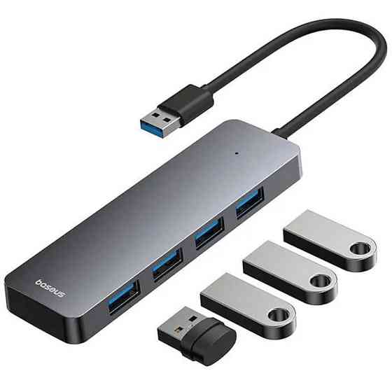 Переходник HUB Baseus UltraJoy Series Lite 4-Port (USB-A to 4xUSB3.0+Type-C) (1m) (B0005280B811-02) Херсон