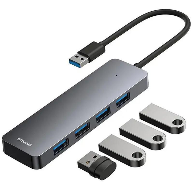 Переходник HUB Baseus UltraJoy Series Lite 4-Port (USB-A to 4xUSB3.0+Type-C) (1m) (B0005280B811-02) Херсон - зображення 2