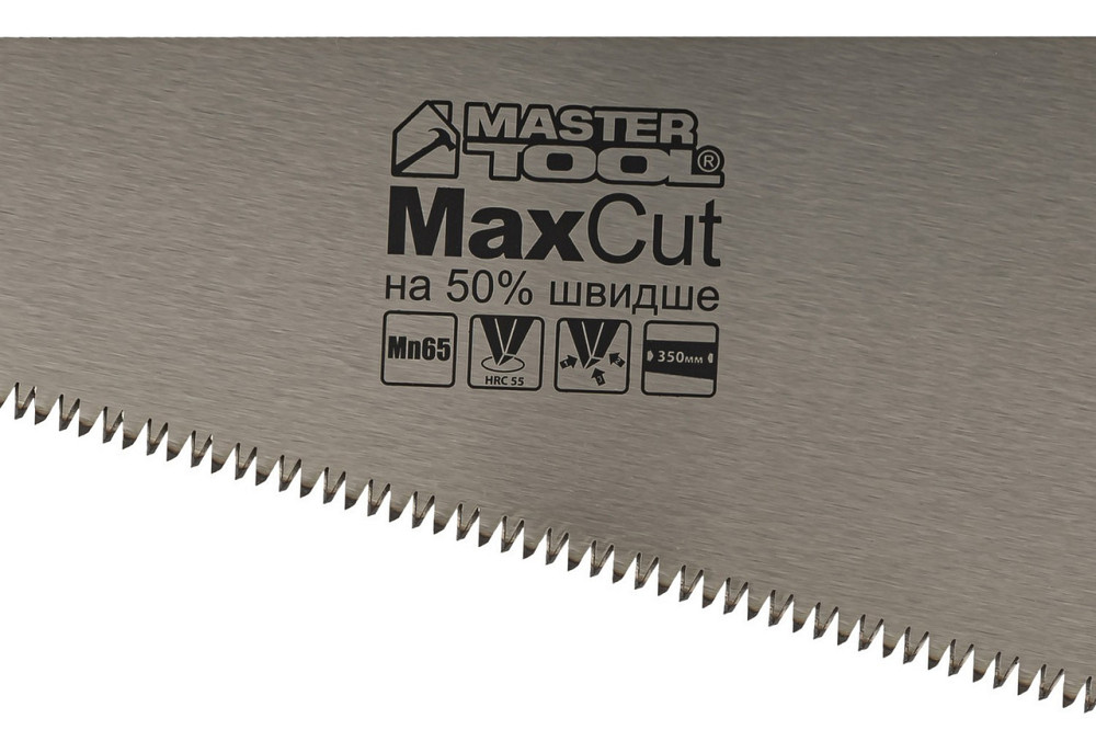 Ножовка столярная MASTERTOOL 7TPI MAX CUT 350 мм закаленный зуб 3-D заточка полированная 14-2035 Харків - зображення 2