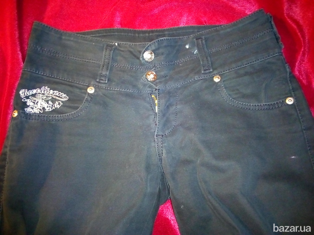 Джинсы черные сияющая надпись Київ - зображення 3