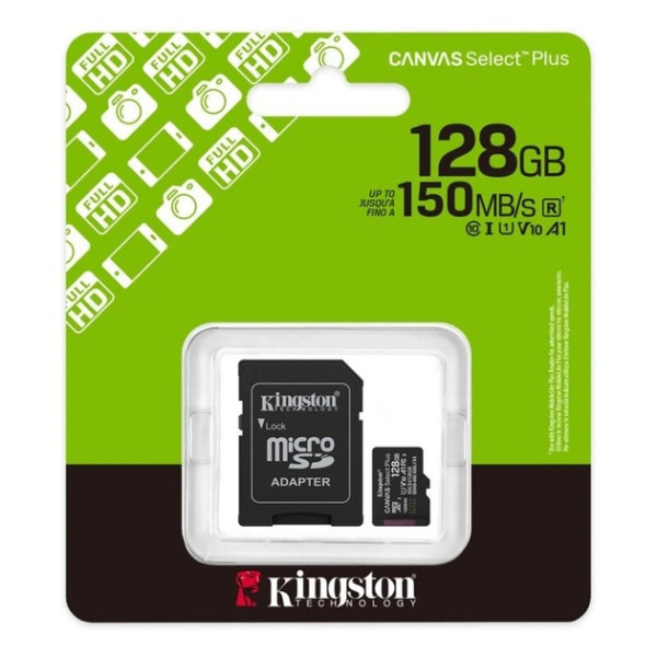 Карта пам'яті Kingston microSDXC 128GB Canvas Select Plus UHS-I R150MBs + SD-адаптер (SDCS3/128GB) Харків - зображення 3