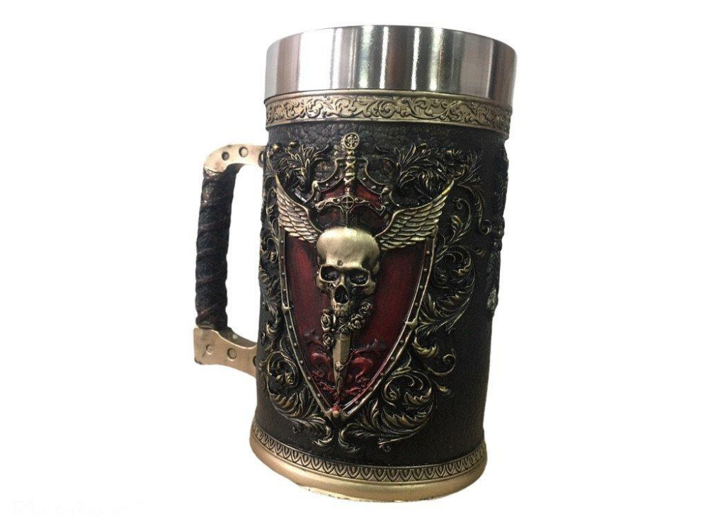 Кружка Чашка 3D Skull Mug Череп Пивная кружка с Гербом Крылатого Черепа Київ - зображення 5
