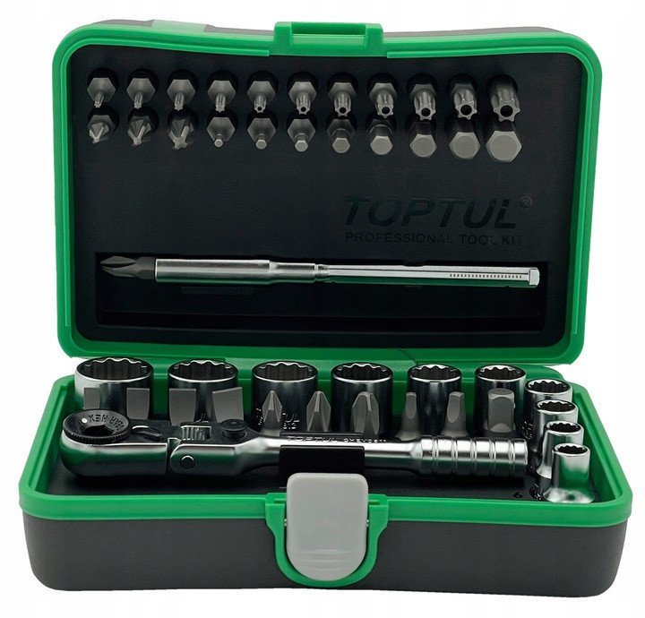 Набор бит и головок с трещоткой TOPTUL 1/4" 41 ед. (12-гран.) TOPTUL GADW4502 Харків - зображення 10