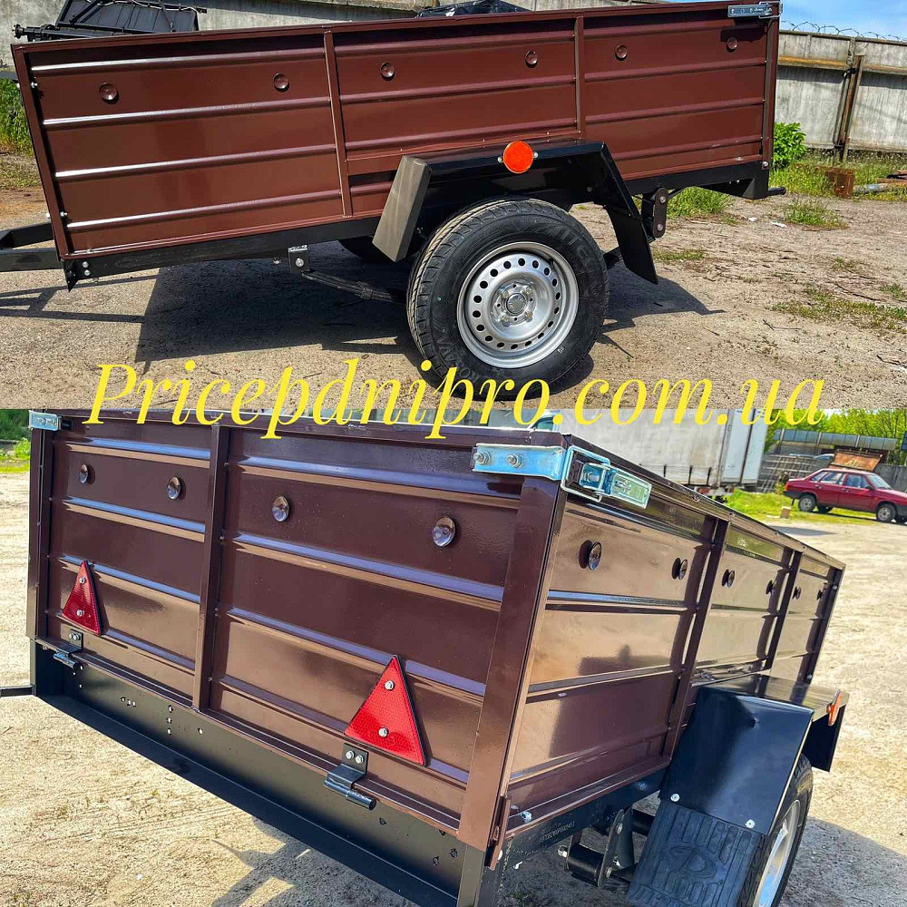 Одновісний посилений причіп від виробника "Дніпро-200" на ресорах Волга, тент в подарунок! Коцюбинское - изображение 1