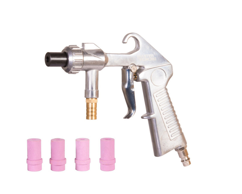 Пневмопистолет пескоструйный MASTERTOOL с комплектом керамических форсунок Ø 4,5/5/6/7мм со шлангом  Харків - зображення 1