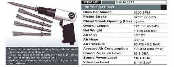 Молоток пневматический (пневмозубило) TOPTUL KAHA3217 Харьков