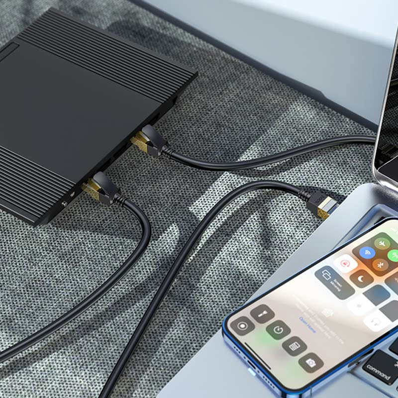 Дата кабель Hoco US02 Level pure copper gigabit ethernet (1m) Херсон - зображення 8