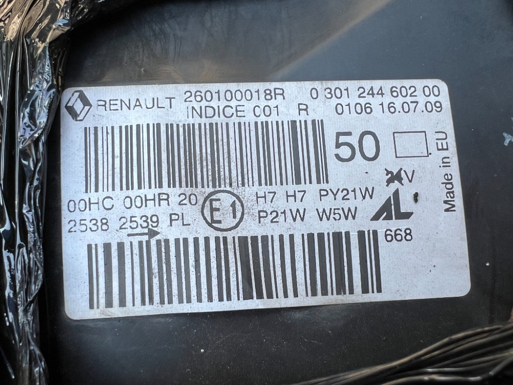 Фара правая Renault Megane III 2009-2012 (260100018R) Ковель - зображення 3