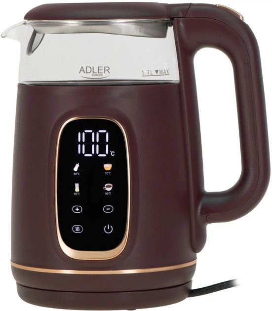 Электрочайник Adler AD 1305 burgundy 1.7 л бордовый Київ - зображення 8