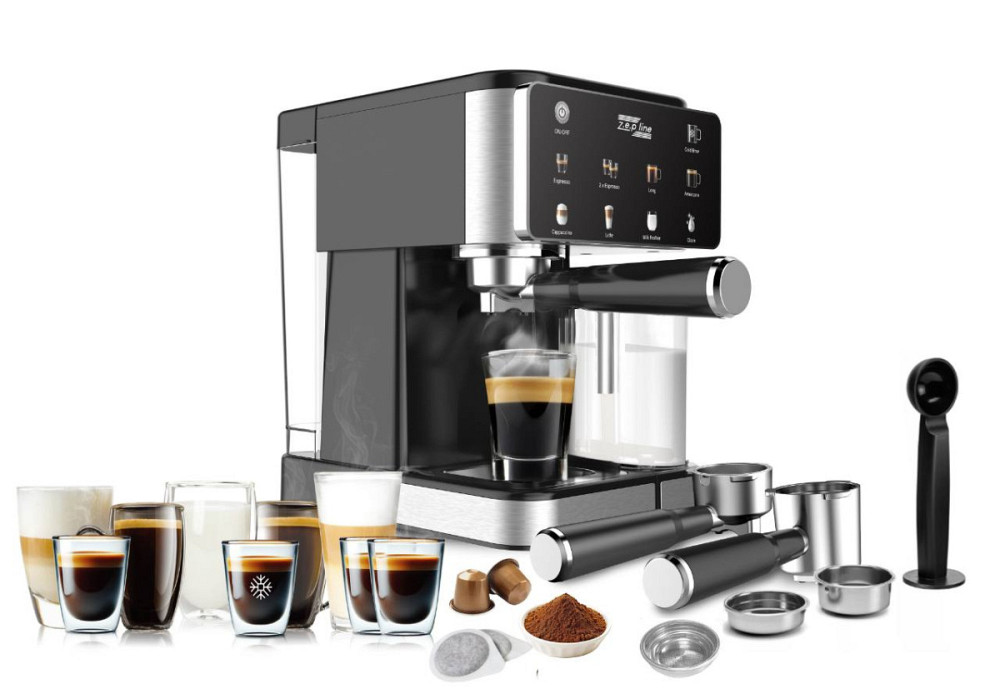 Кофемашина 3в1 с капучинатором Zepline ZP-6806 3000 Вт черная Київ - зображення 3