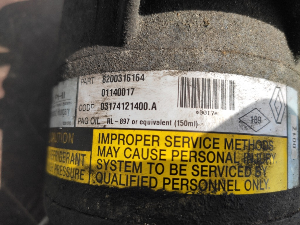 Компрессор кондиционера Renault Scenic II 1.4i 1.6i 2003-2009 (8200316164) Ковель - зображення 3