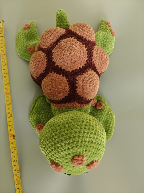Іграшка Черепаха 37 см м'яка в'язана подарунок сувенір hand made ручна робота Луцьк - зображення 3
