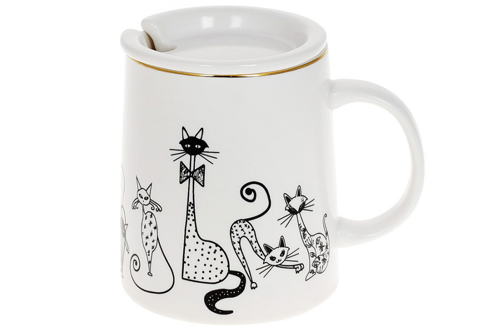 Кухоль з кришкою Bona Di Cat's Party 498-188 400 мл Киев - изображение 1